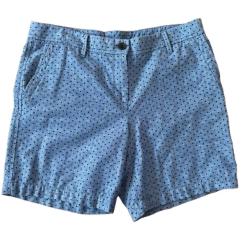 Talbots lt blu chambray w nvy dot girlfriend chino shorts SZ 8
Preppy denim